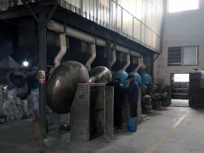 透明玻璃珠廠家-淄博海澤化工車間